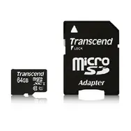 Transcend Micro SDXC 64GB + SD adaptér / Micro SDXC / 64GB / Class 10 UHS-1