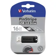 Verbatim PinStripe 16GB černá / Flash disk / USB 3.0 