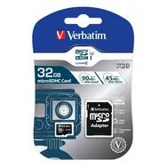 Verbatim microSDHC Pro 32GB + Adaptér / Paměťová karta / UHS-I (U3) / Class 10 / až 90MBs