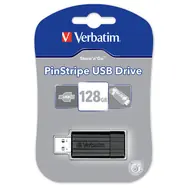 Verbatim Store 'n' Go PinStripe 128GB černá / Flash Disk / USB 2.0 / čtení: 10MBs / zápis: 4MBs
