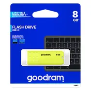 GOODRAM UME2 8GB žlutá / Flash disk / USB 2.0 / čtení: 20MBs / zápis: 5MBs