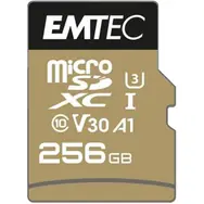 EMTEC SpeedIN PRO microSDXC 256GB + adaptér / Class 10 / UHS-I U3 V30 A1 / čtení: 100MBs / zápis: 95MBs