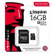 Kingston microSDHC 16GB Industrial + adaptér / UHS-I V3 / U3 / Class 10