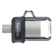 SanDisk Ultra Dual M3.0 128 GB černá / Flash Disk / USB-A 3.0 & MicroUSB 2.0 / čtení: 130 MBs
