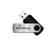 MediaRange MR907 4GB stříbrná / 4 GB / USB 2.0 Type A / Rychlost zápisu 4 MB/s / Plast + kov