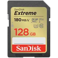 SanDisk Extreme SDXC 128GB / Class 10 / čtení/zápis 180/90 MB/s / vhodné pro 4K