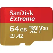 SanDisk Extreme microSDXC 64GB + adaptér / Class 10 / čtení: až 170MBs 