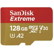 SanDisk Extreme microSDXC 128GB + adaptér / V30 / UHS-I / čtení: až 190MBs
