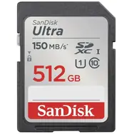 SanDisk Ultra SDXC 512GB / Class 10 / rychlost přenosu 150 MB/s / vhodné pro FullHD