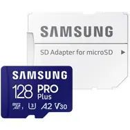 SAMSUNG PRO Plus microSDXC 128 GB + SD adaptér / UHS-1 / Class 10 / U3 / Čtení: 180MBps / Zápis: 130MBps