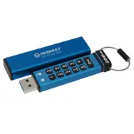 Kingston IronKey Keypad 200 256GB modrá / Flash Disk / USB 3.2 Gen 1 - (USB-A) / FIPS 140-3 Level 3