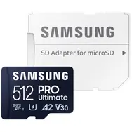 SAMSUNG Micro SDXC PRO Ultimate 512GB + SD adaptér / UHS-1 / Class 10 / U3 / Čtení: 200MBps / Zápis: 130MBps