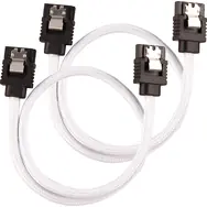 Corsair Premium Sleeved SATA 6Gbps kabel rovný 30cm bílá (2ks)