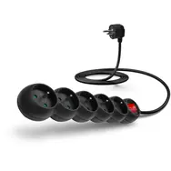 CONNECT IT prodlužovací kabel 230 V 5 zásuvek 2 m s vypínačem černá