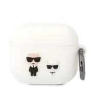 Karl Lagerfeld and Choupette Silikonové Pouzdro pro Apple Airpods 3 bílá