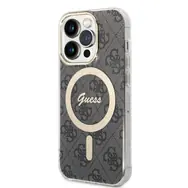 GUESS 4G IML MagSafe Zadní Kryt pro Apple iPhone 14 Pro černá