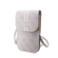 GUESS PU 4G Printed Stripes Phone Bag růžová