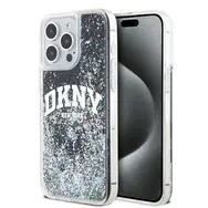 DKNY Liquid Glitter Arch Logo Zadní Kryt pro Apple iPhone 15 Pro Max černá