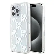 DKNY Liquid Glitter Checkered Pattern Zadní Kryt pro Apple iPhone 15 Pro Max čirá