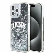 DKNY Liquid Glitter Arch Logo Zadní Kryt pro Apple iPhone 14 Pro černá
