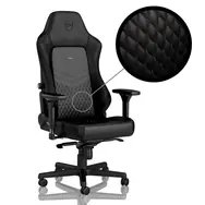 noblechairs HERO Real Leather černá / Herní židle / pravá kůže / nastavitelná / pojízdná kolečka / nosnost 150 kg 