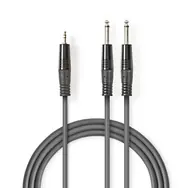 Nedis Stereo Audio kabel 2x jack 6.35 mm (M) - jack 3.5 mm (M) 5.00 m tmavě šedá