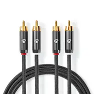 Nedis Stereo Audio kabel 2x RCA (M) - 2x RCA (M) 2.00 m šedá 