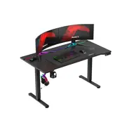 Rozbaleno - Huzaro Hero 8.7 RGB černá / Elektrický herní stůl / 140 x 70 x 72 - 118 cm / rozbaleno