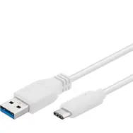 Rozbaleno - PremiumCord propojovací USB 3.0 kabel s konektory USB-C - USB-A bílý 1m / rozbaleno