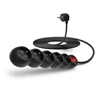 CONNECT IT CES-1005-BK prodlužovací kabel 230V černá / 5m / 5 zásuvek / vypínač
