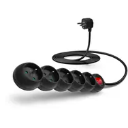 CONNECT IT CES-1007-BK prodlužovací kabel 230V černá / 3m / 5 zásuvek / vypínač