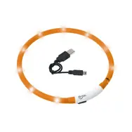 Karlie LED světelný obojek oranžová - obvod 20-75cm