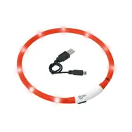 Karlie LED světelný obojek červená - obvod 20-75cm