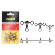 Delphin Obratlík Cross-line Rolling T Swivel Velikost 4 23kg 10ks