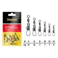Delphin Karabinka s obratlíkem Rolling swivel with interlock snap Velikost 6 12kg 10ks