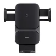 Zánovní - Baseus CGZX000001 Wisdom Držák mobilu do mřízky ventilace s bezdrátovým nabijením černá / 15W / zánovní