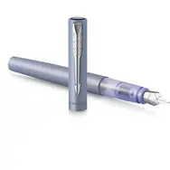 PARKER Vector XL Silver Blue hrot M / plnicí pero / barva náplně: modrá