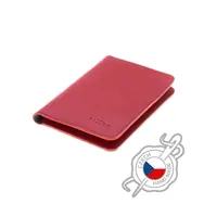 FIXED Passport Kožená peněženka červená / pravá hovězí kůže / velikost pasu