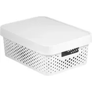 Curver Infinity Úložný box s víkem - Perforovaný 11 l bílá / 36 x 27 x 14 cm / doprodej