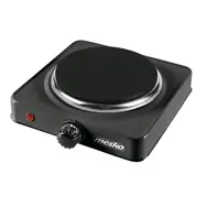 Mesko MS6508 černá / Elektrický jednoplotýnkový vařič / 1000W / průměr plotýnky 154mm / termostat