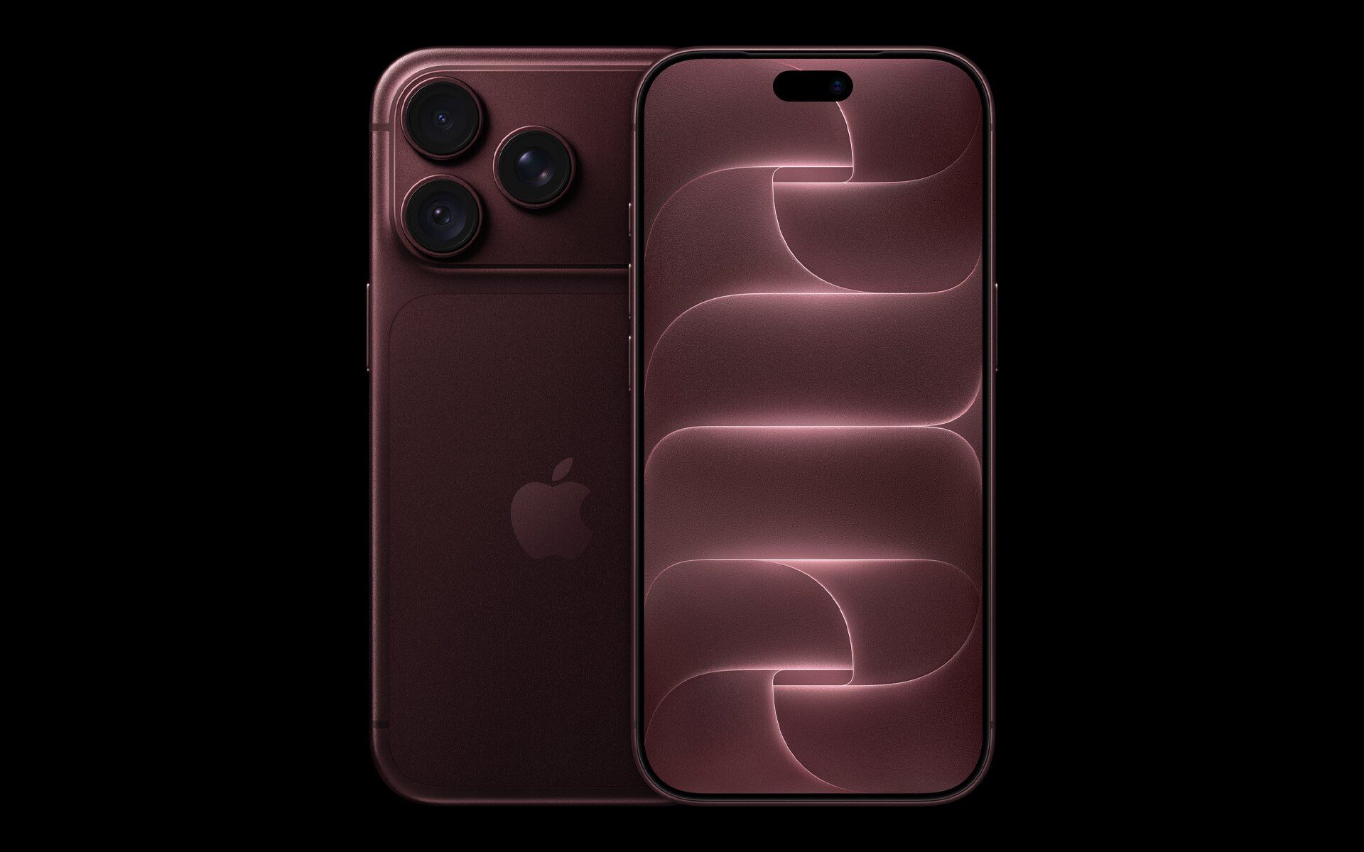 iPhone 18 Pro v burgundsky červené – přední a zadní strana