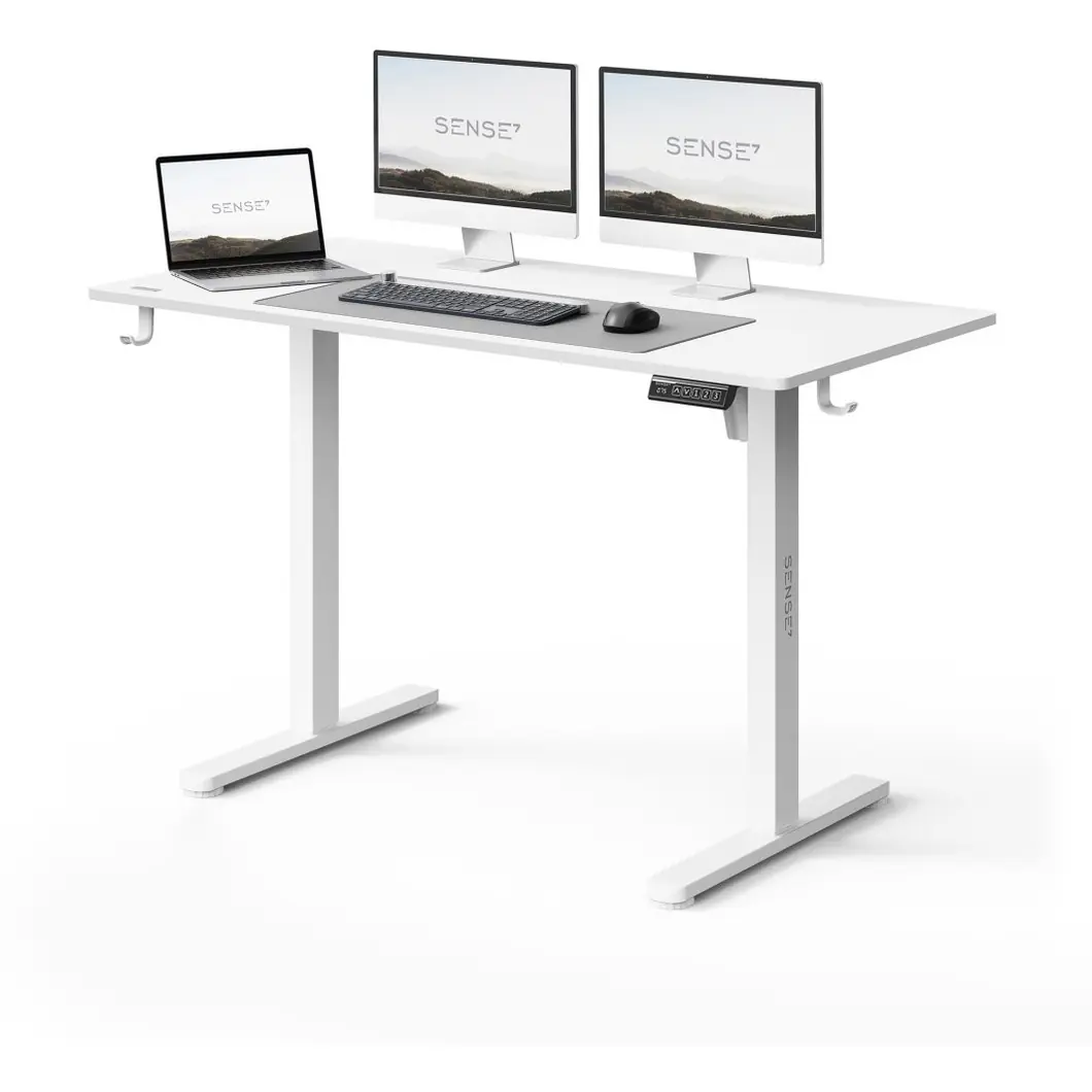 SENSE7 NOJO LIGHT bílá 120 × 60 cm – elektrický pracovní stůl