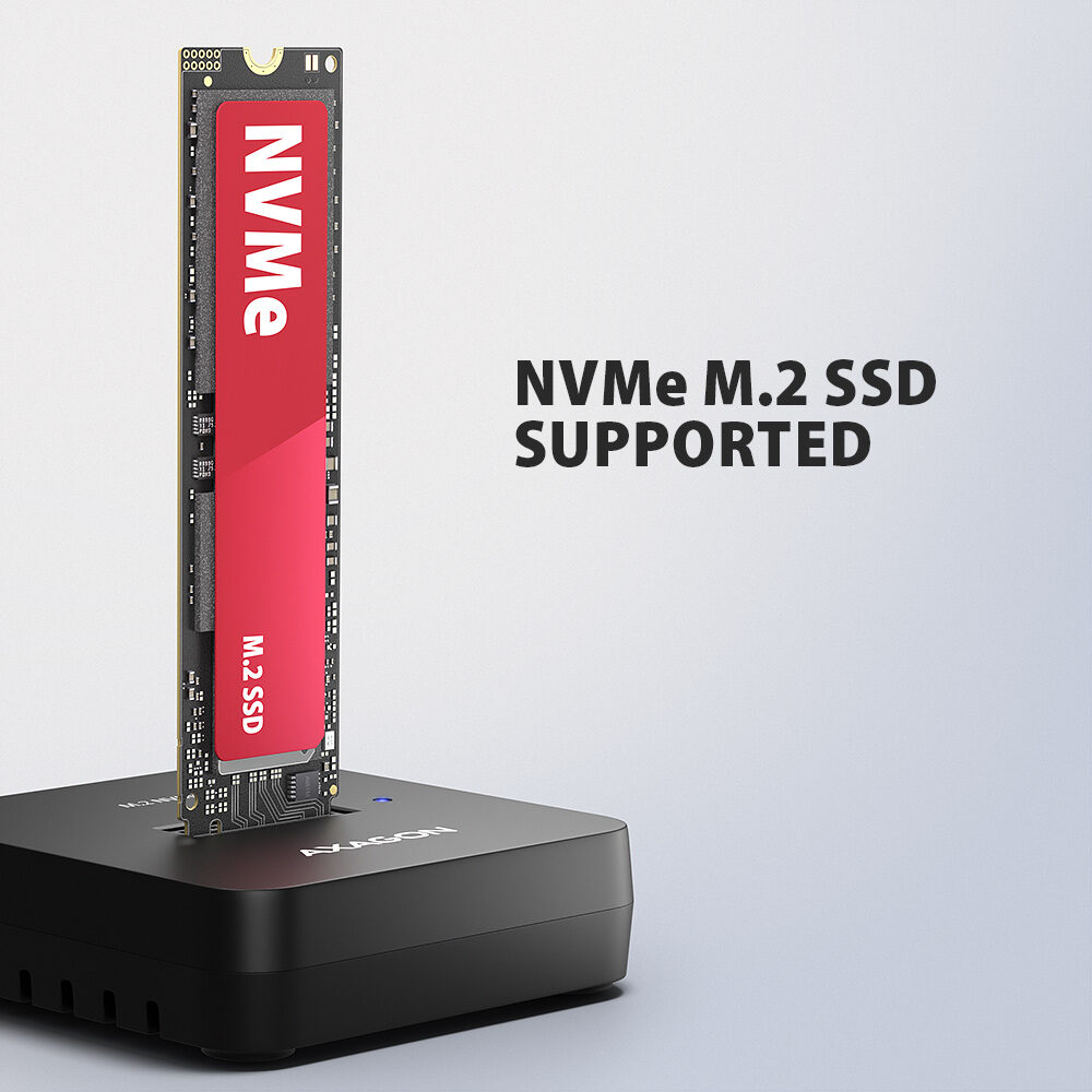 AXAGON ADSA-M2C11L podporované NVMe M.2 SSD