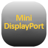 Ikona konektoru Mini DisplayPort pro přenos obrazu a zvuku