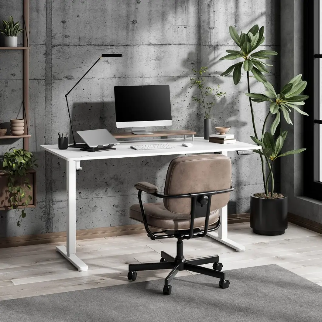 SENSE7 NOJO LIGHT bílá 140 × 70 cm – stůl v domácí pracovně
