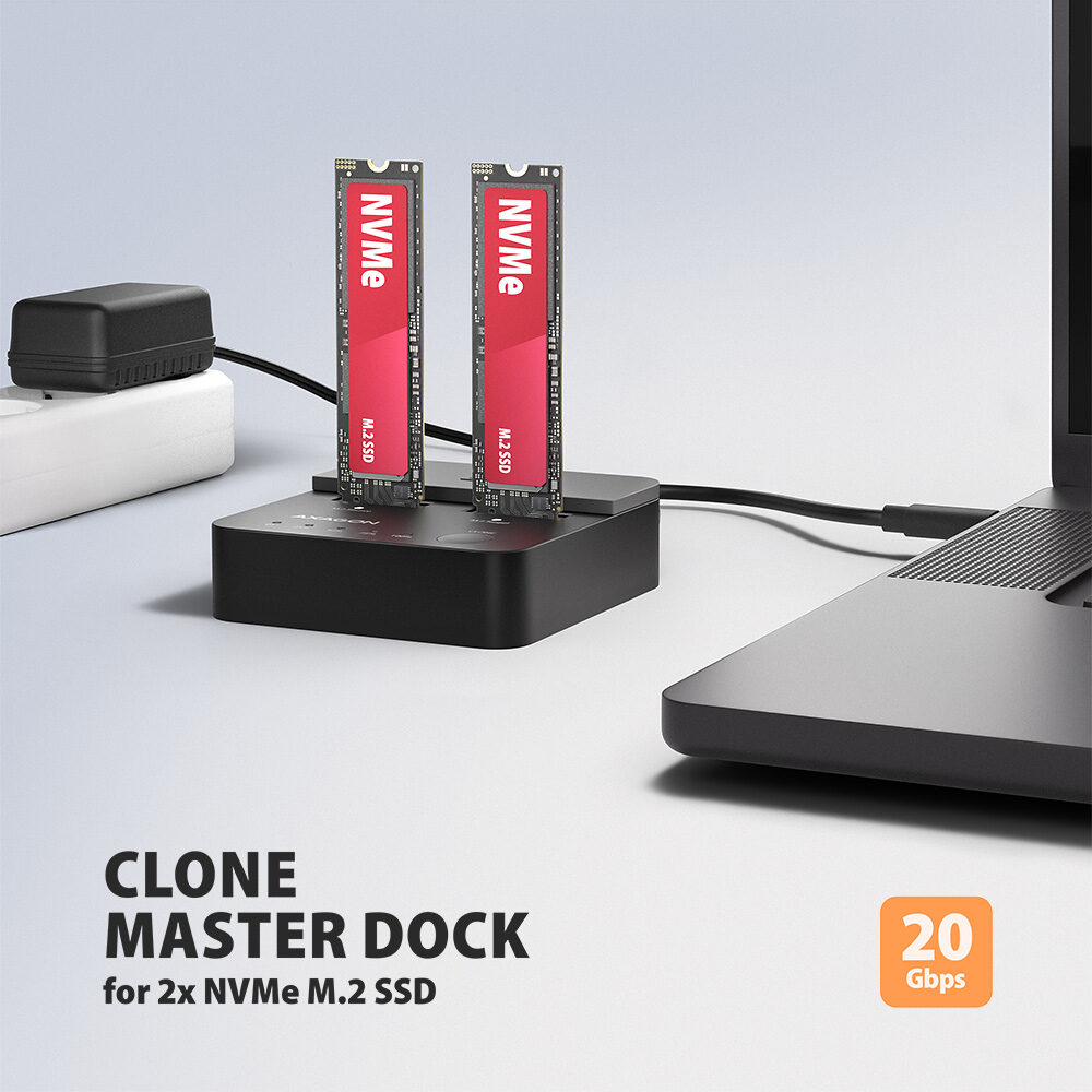 AXAGON ADSA-M2C22L klonování NVMe SSD