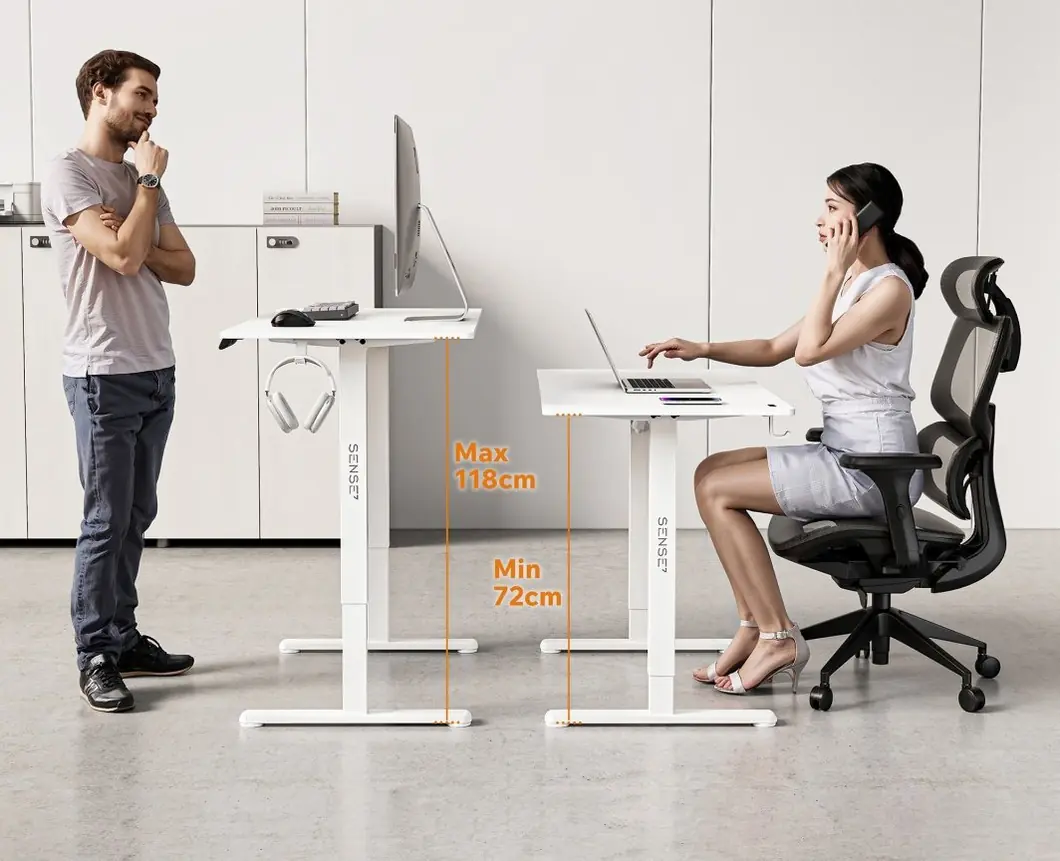 SENSE7 NOJO LIGHT bílá 120 × 60 cm – výška od 72 do 118 cm